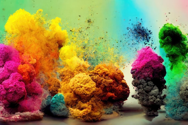 Color powder smoke colorful explosion abstract background