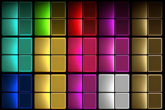 Photo color puzzle background each square is in different colors divided by golden lines