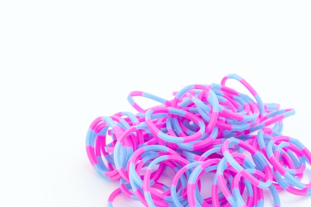 Color rubber band isolated white background