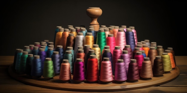 Color selection in textile Large spool of colored