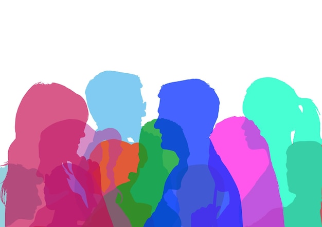 color silhouette of people