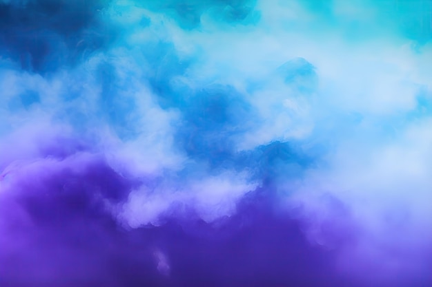 Photo color smoke paint water mix mysterious storm sky blue purple glowing fog cloud