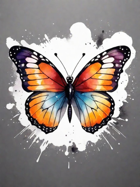 a color splash butterfly