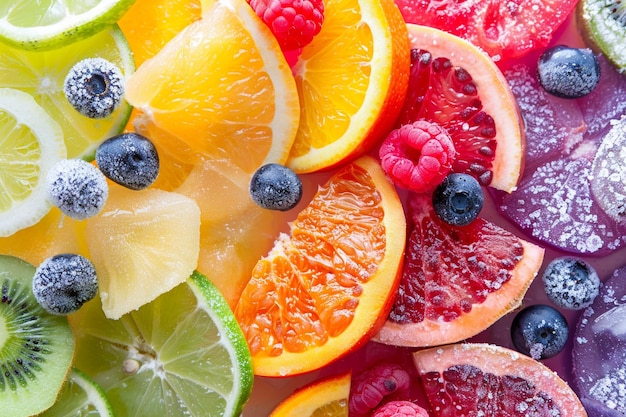 사진 색채 가 넘치는 과일 들 이 접시 에 활기 를 불어넣는다