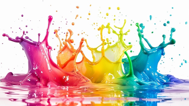 Color Splashes Ideaal voor merken die helderheid en vreugde willen toevoegen aan hun ontwerpen Geschikt voor reclame voor cosmetica of voedingsmiddelen Generatieve AI
