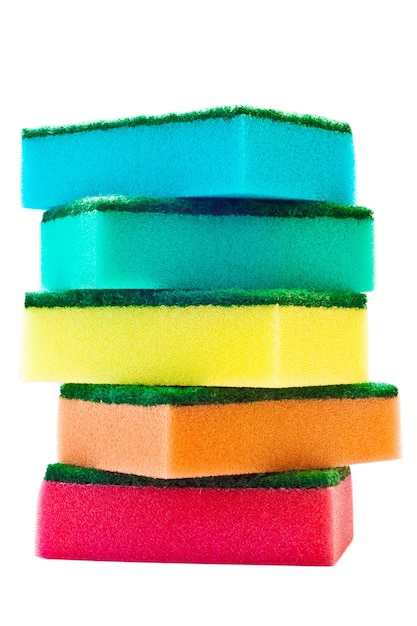 Color sponges isolated on a white background