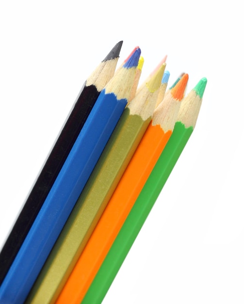 Color sticks over white background