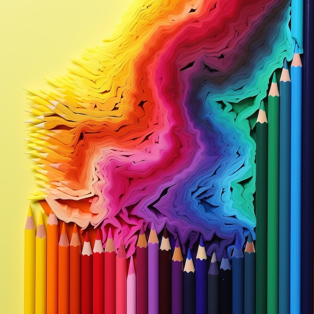 Color symphony patterns enlivened with colored pencils