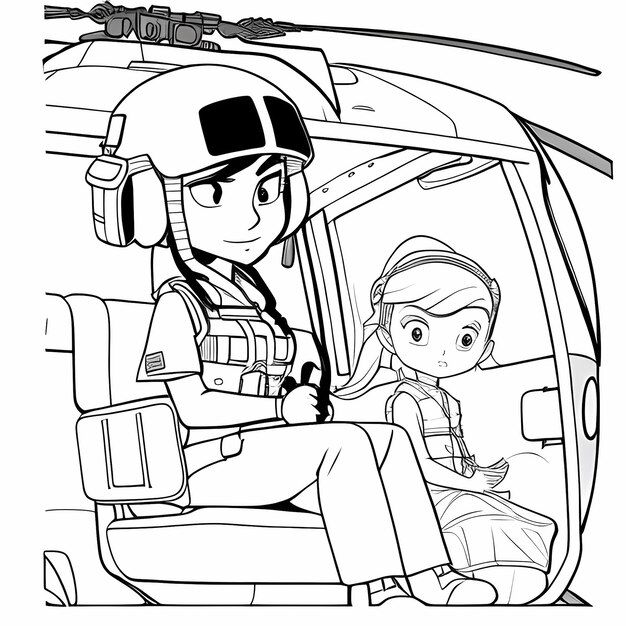 Фото Солдат и дочь в вертолете