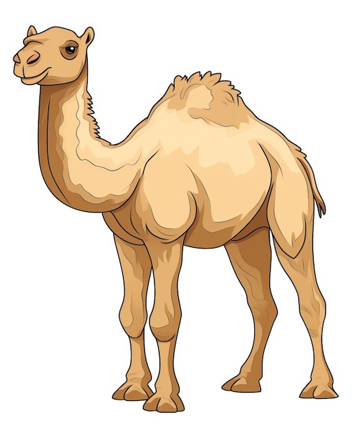 Color vector image of camel stands on white background
