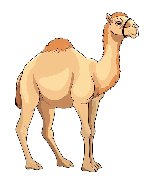 Photo color vector image of camel stands on white background