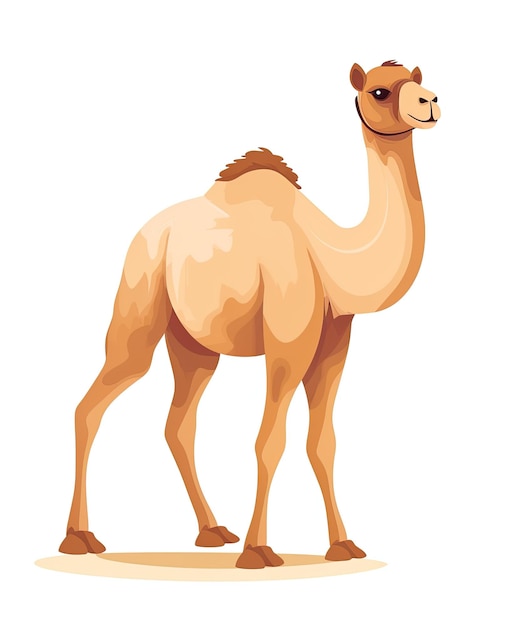 Color vector image of camel stands on white background