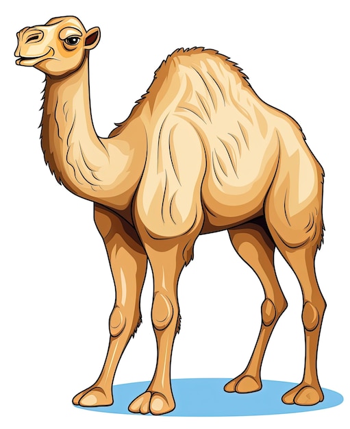 Photo color vector image of camel stands on white background