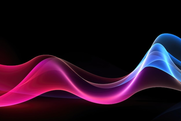 Color wave on black background pink blue neon colors