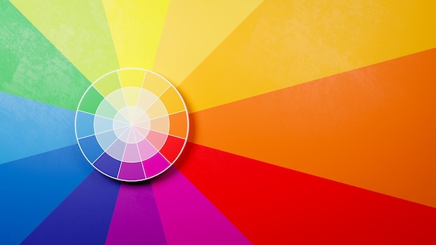 Color Wheel on a Colorful Background