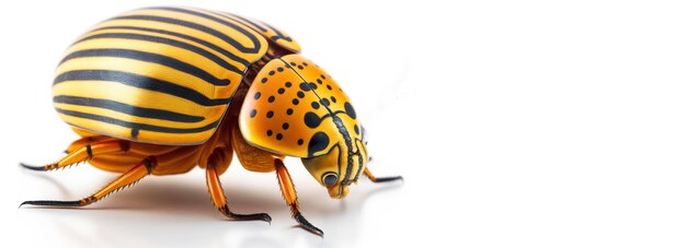 Colorado beetle closeup Leptinotarsa decemlineata AI generated