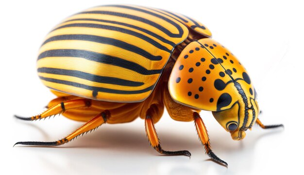 Photo colorado beetle closeup leptinotarsa decemlineata ai generated