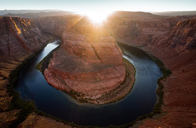 Colorado canyon western usa colorado river at adventure place panoramic horeseshoe bend