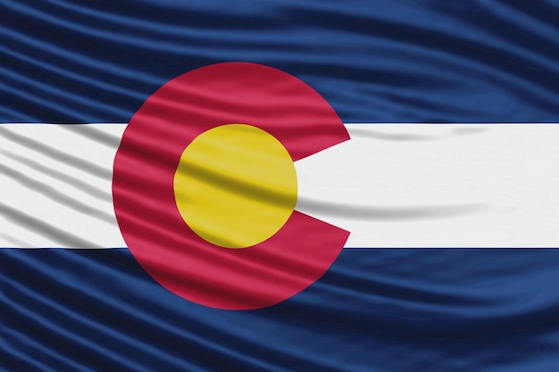 Colorado state flag wave close up, colorado flag\
background
