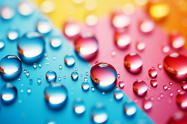 Photo colored background with water surface and drops