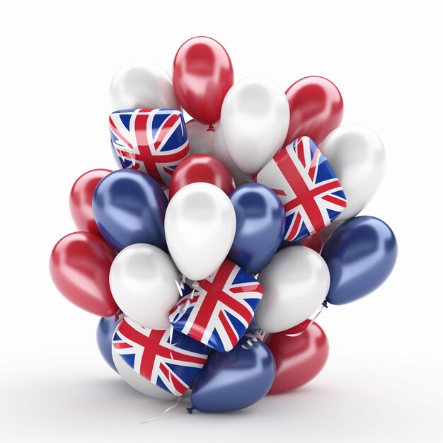 Colored balloons in united kingdom flag