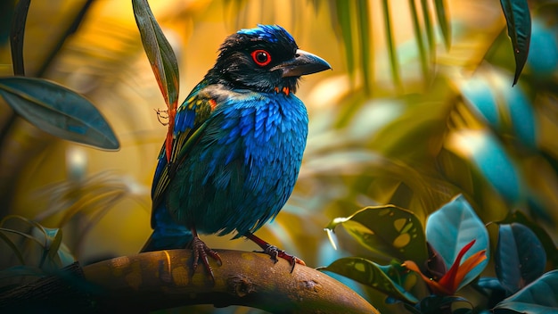 colored beautiful bird sitting on the tree in the jungle colored wild bird colored wild bird