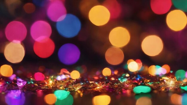 Colored bokeh out of focus holiday background