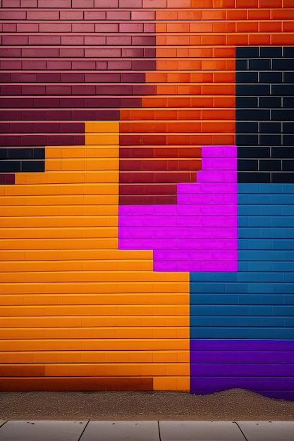 Colored brick wall