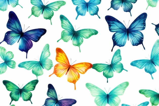 Colored butterflies background