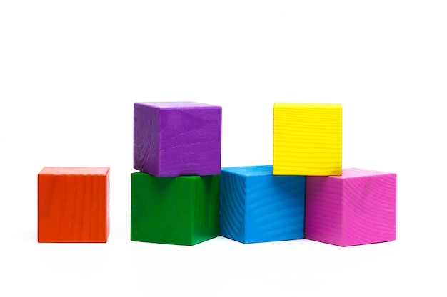 Colored children cubes isolated