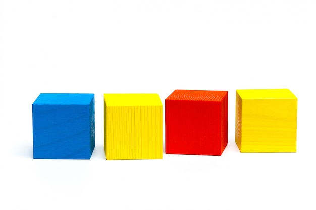 Colored children cubes on  white isolated 