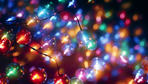 Photo colored christmas lights