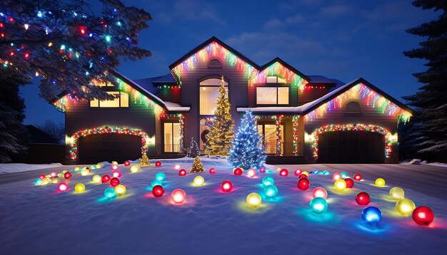 Photo colored christmas lights