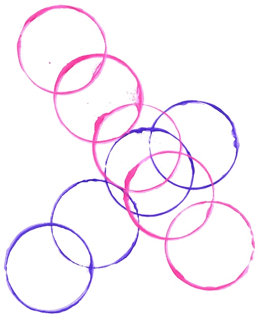 Photo colored circles made with paint on a white background