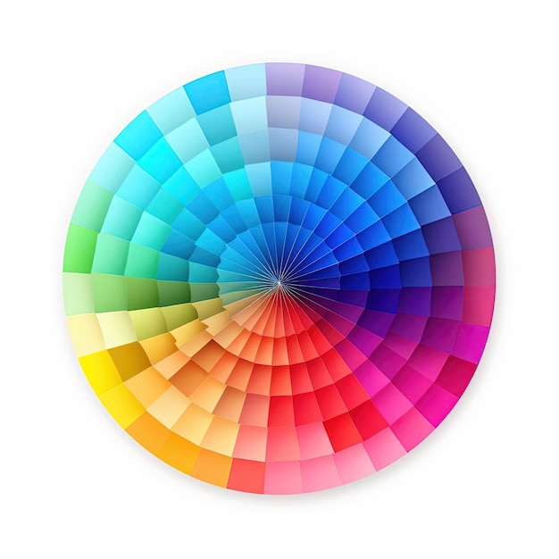 a colored circular image with a white background