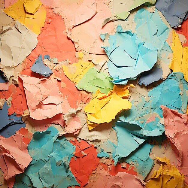 Photo colored crumbled paper