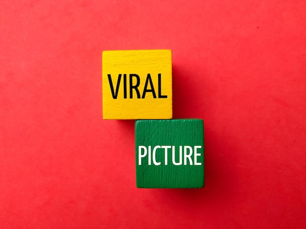Colored cube with the word VIRAL PICTURE