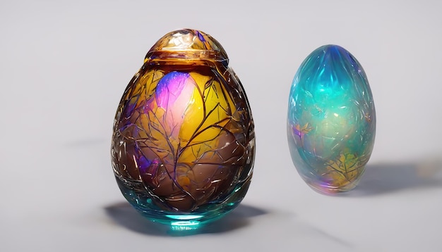 Colored Easter eggs AI render