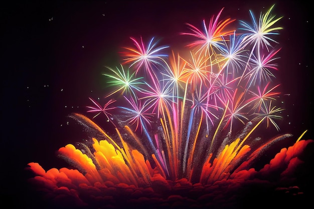 Colored festive fireworks _ai_generated