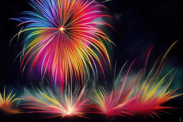 Colored festive fireworks _ai_generated