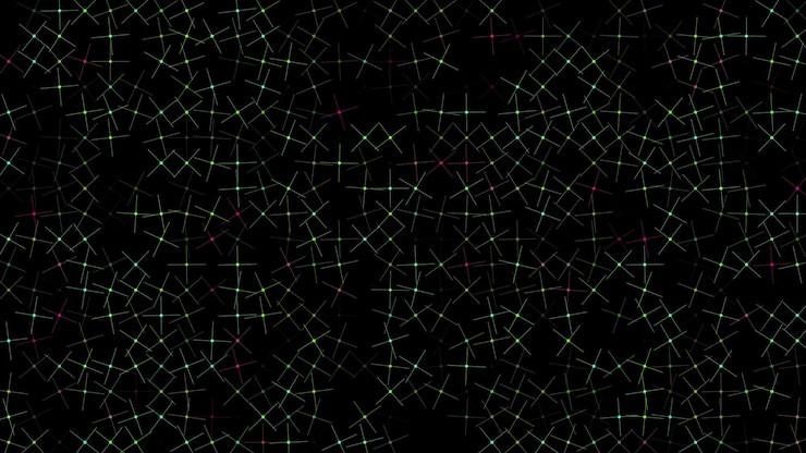 Photo colored flashing rotating crosses on black bg abstract festive background for advertising congratulations text colorful creative flat dynamic shapes animation business bg 3d render