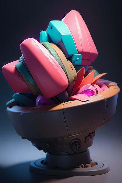 Цветная игра сцена реквизит икона виртуальный предмет форма 3D рендеринг моделирование обои фон