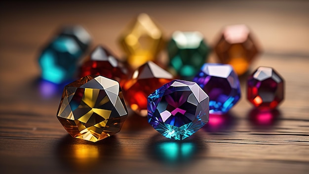 Colored gemstones Generative AI