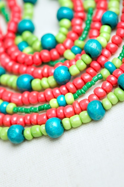 Colored glass beads and thread beads