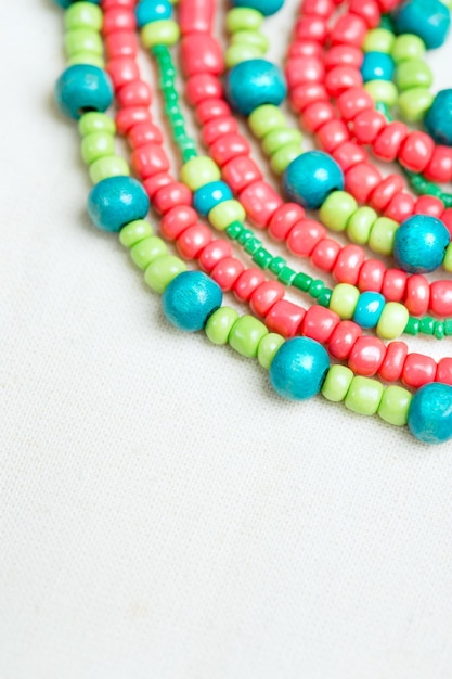 Colored glass beads and thread beads