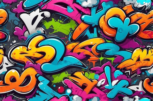 colored graffiti seamless texture vector illustration