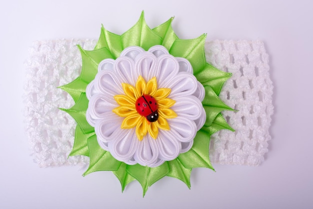 Colored hair clip on a white background