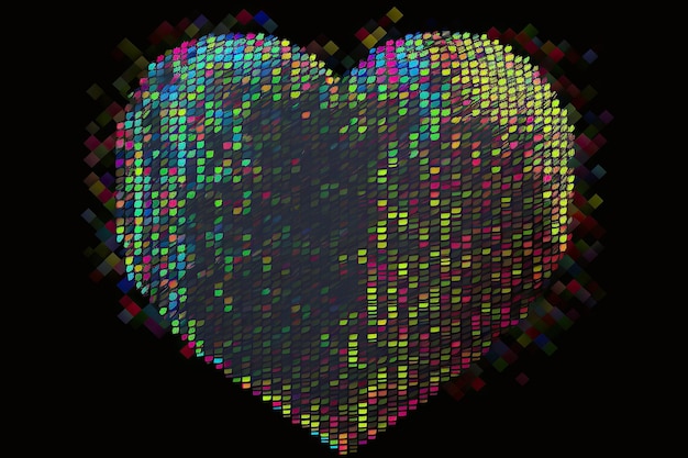 Colored heart Artistic illustration of the symbol of love Generative AI