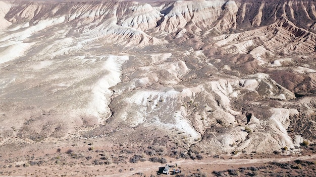 Colored hills of the gorge in the desert