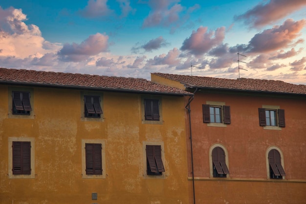 Colored houses in the historic center of Rome